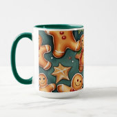 Lächelnd Ingwer Bäuerin Weihnachtsmuster Tasse (Links)