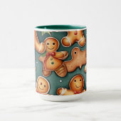 Lächelnd Ingwer Bäuerin Weihnachtsmuster Tasse (Zentrum)