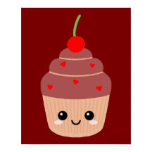 Lächelnd Kuchen Print, süße Zimmerdekoration, Nied