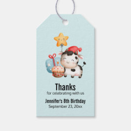 Lächelnd Kuh Niedlich Adorable Geburtstag Geschenkanhänger