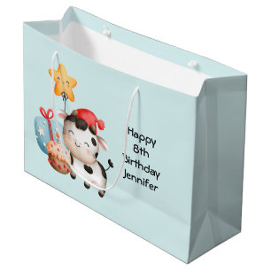 Lächelnd Kuh Niedlich Adorable Geburtstag Große Geschenktüte