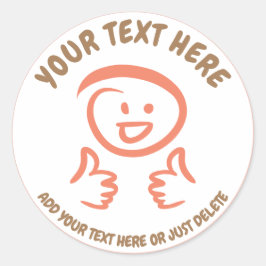 Lächelnd / lachend Emoji Gesicht stolpert nach obe Runder Aufkleber