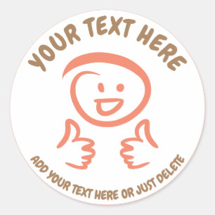 Lächelnd / lachend Emoji Gesicht stolpert nach obe Runder Aufkleber