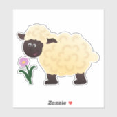 Lächelnd Lamm kundenspezifisch geschnitten Vinyl S Aufkleber (Blatt)
