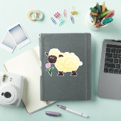 Lächelnd Lamm kundenspezifisch geschnitten Vinyl S Aufkleber (iPad Hülle)