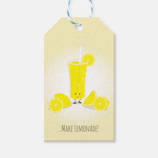 Lächelnd Lemonade Glass | Gift Tags Geschenkanhänger (Vorderseite)