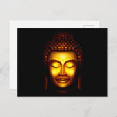 Lächelnd Lord Buddha Gold und Black Postkarte (Vorne/Hinten)