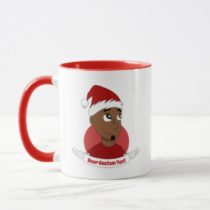 Lächelnd Mann Weihnachten Cartoon Tasse