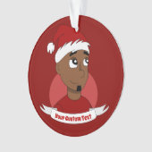 Lächelnd Mann Weihnachts Cartoon Ornament (Vorderseite)