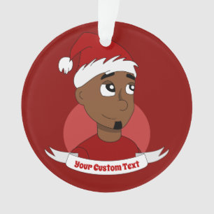 Lächelnd Mann Weihnachts Cartoon Ornament