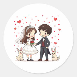 Lächelnd Märchen Hochzeitskuppel - Kawaii Sticker
