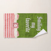 "Lächelnd mein Lieblings" Weihnachtself-Zitat Badhandtuch Set (Handtuch)