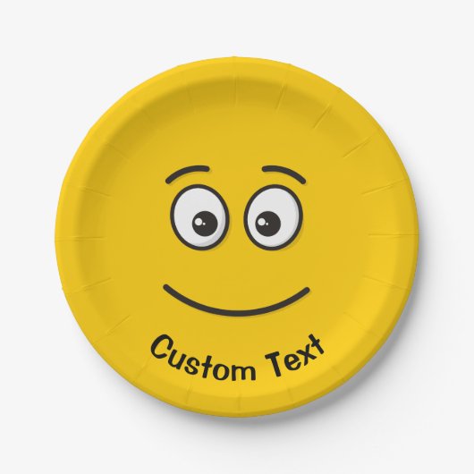 Lächelnd mit offenem Augenopfblech Pappteller (Vorderseite)