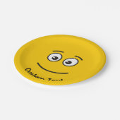 Lächelnd mit offenem Augenopfblech Pappteller (Schrägansicht)
