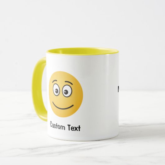 Lächelnd mit Open Eyes Tasse (Vorderseite Links)