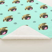 Lächelnd Mops Face Fleece Blanket Sherpadecke (3/4)