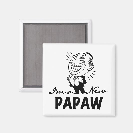 Lächelnd New Papaw Tshirts und Geschenke Magnet (Vorderseite/Rückseite)