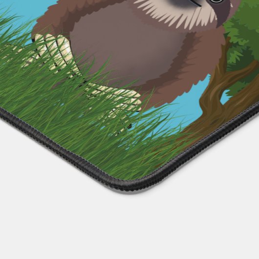 Lächelnd Niedliches Faultier Mit Monogramm Schreibtischunterlage (Ecke)