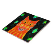Lächelnd Orange Cat Digital Painting Fliese (Seite)