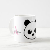 Lächelnd Panda Monogram Kaffee Tasse - Personalisi (Vorderseite Links)
