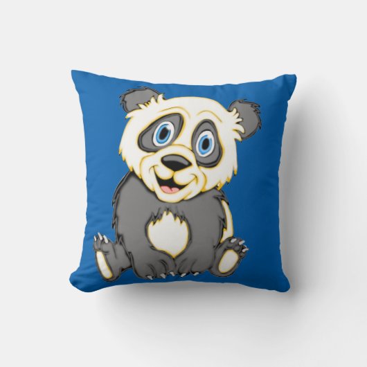 Lächelnd Panda Square Pillow Kissen (Vorderseite)
