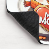 Lächelnd Pinguin hält Herzzeichen MEINE MAMA Mousepad (Ecke)