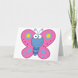 Lächelnd Pink Butterfly Grußkarten Karte