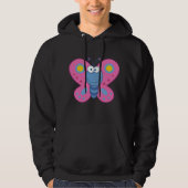 Lächelnd Pink Butterfly Mens Hoodie (Vorderseite)