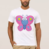 Lächelnd Pink Butterfly Mens T - Shirt (Vorderseite)
