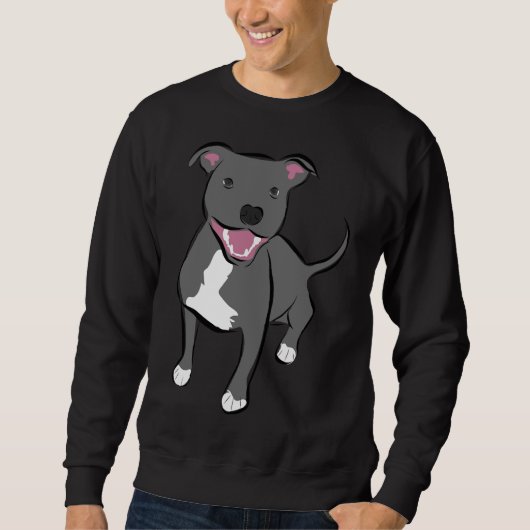 Lächelnd Pitbull Sweatshirt (Vorderseite)