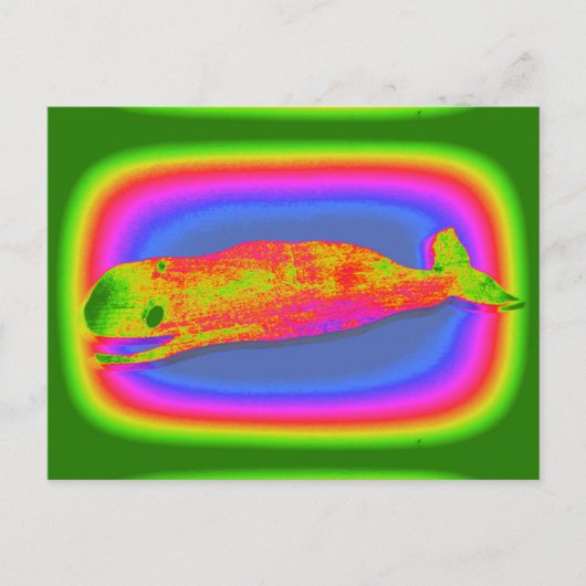 Lächelnd psychedelischer Wal Postkarte (Vorderseite)