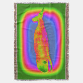 lächelnd psychedelischer Wal werfen Decke (Vorderseite Vertikal)