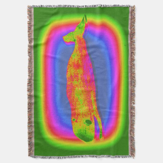 lächelnd psychedelischer Wal werfen Decke (Vorderseite Vertikal)