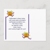 Lächelnd Pumpkin Happy Halloween Postkarte (Rückseite)