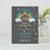 Lächelnd Rainbow Baby Shower Einladung (Stehend Vorderseite)