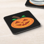 Lächelnd Red Mit Augen Happy Halloween Pumpkin Unt Getränkeuntersetzer (Linke Seite)