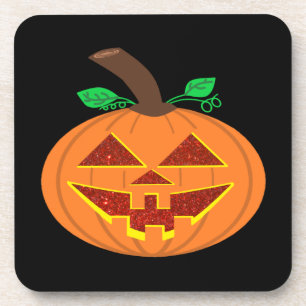 Lächelnd Red Mit Augen Happy Halloween Pumpkin Unt Getränkeuntersetzer