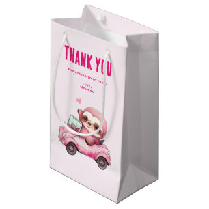 Lächelnd rosa Fliege Autofahren Party Danke Kleine Geschenktüte