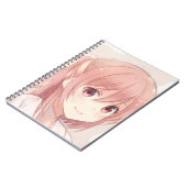 Lächelnd rosa Haar Anime Mädchen rosa Augen Manga Notizblock (Linke Seite)