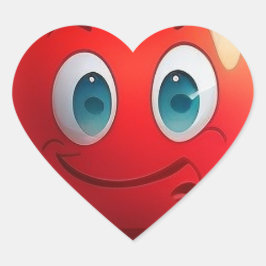 Lächelnd Rotes Herz Sticker