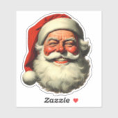 Lächelnd Santa Retro Vintager Stil Die schneiden Aufkleber (Blatt)