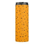 Lächelnd schwarzes Halloween Katzengefecht Orange Thermosbecher (Rückseite)