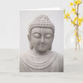 Lächelnd Serene Buddha Inspiration Liebe Frieden Karte (Gelbe Blume)