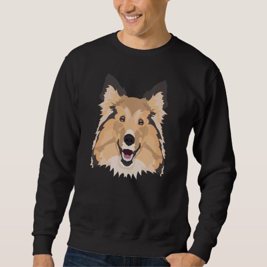 Lächelnd Shetland Sheepdog Sweatshirt (Vorderseite)