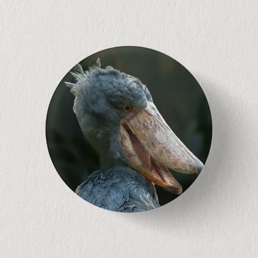 Lächelnd Shoebill Button (Vorderseite)