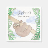 Lächelnd Sloth Boy Baby Shower Napkins Serviette (Vorderseite)