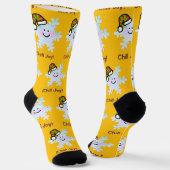 Lächelnd Snowflake Holiday Cheer Socken (Gewinkelt)