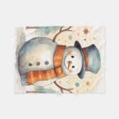 Lächelnd Snowman Blanket Fleecedecke (Vorderseite (Horizontal))