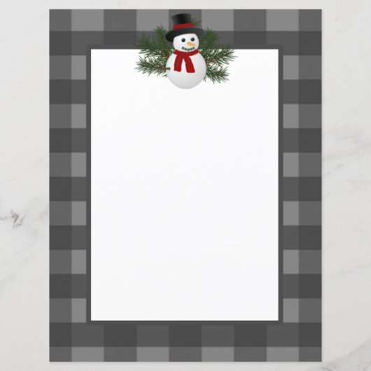 Lächelnd Snowman Buffalo Karierte Papierläden (Rückseite)