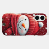 Lächelnd Snowman Cosy Red Knitwear Festive XMas Case-Mate iPhone Hülle (Rückseite (Horizontal))